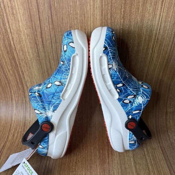 Crocs Spider-Man Bistro Clog Discontinued Slip Resistant Blue Graphic Men 9 W11 - Picture 8 of 9